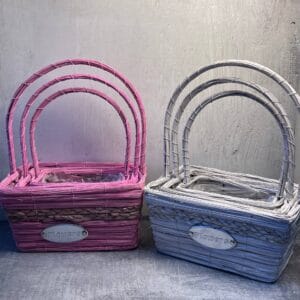 Flowers pletena korpa- set 3/1